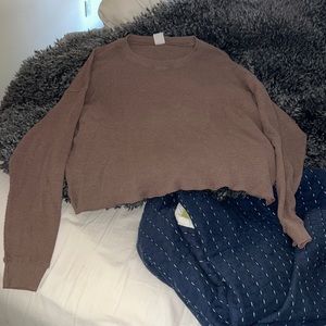 TNA Waffle Cropped Long Sleeve